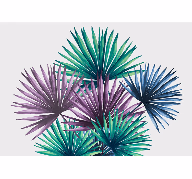 Nature wall mural tropical foliage designs - TenStickers
