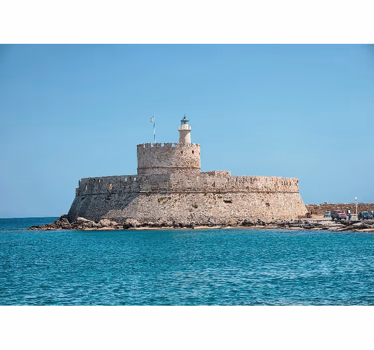 Rhodes lighthouse fortress city wall mural - TenStickers