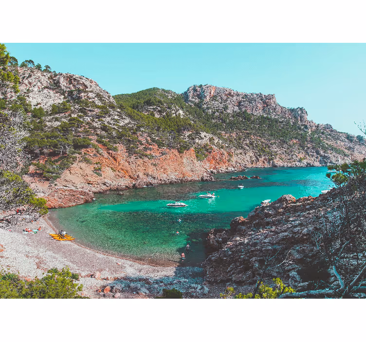 Cove seaside view landscape mural wallpaper - TenStickers