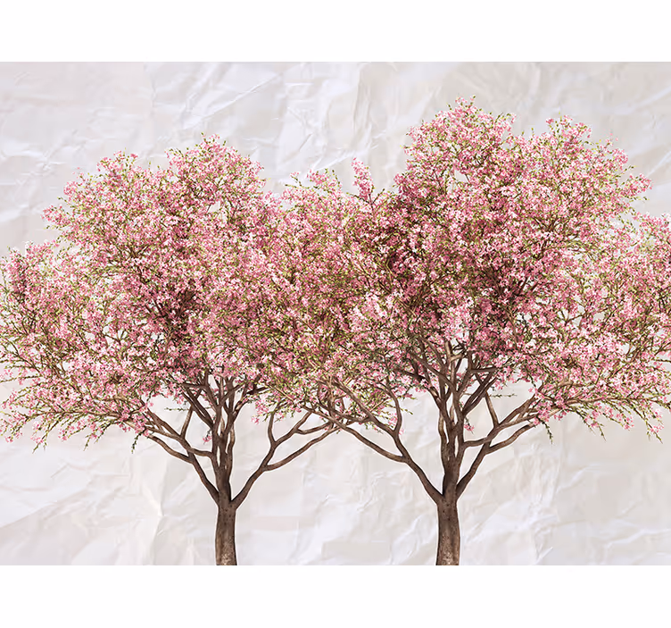 Blooming Pink Trees flower mural - TenStickers