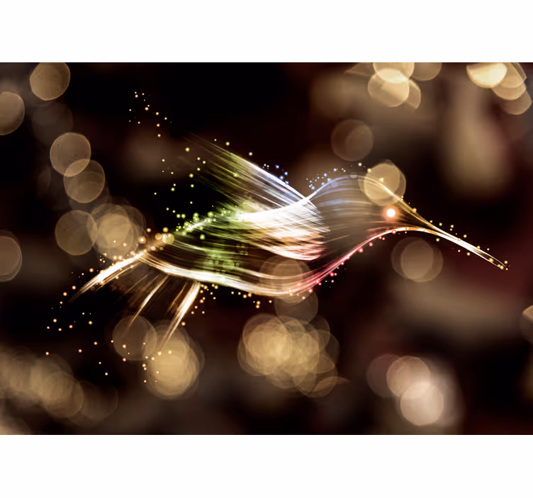 Abstract wall mural dynamic light waves - TenStickers