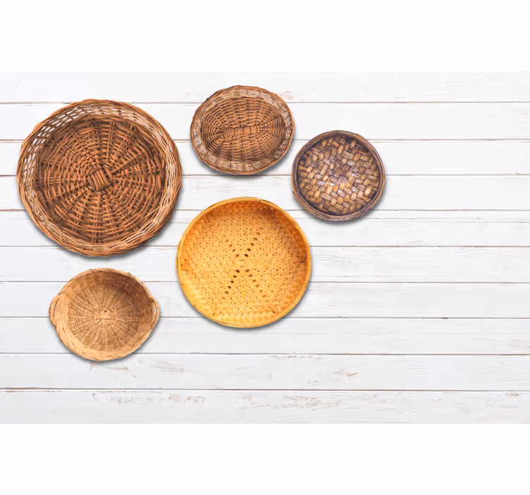Woven basket patterns wall mural - TenStickers