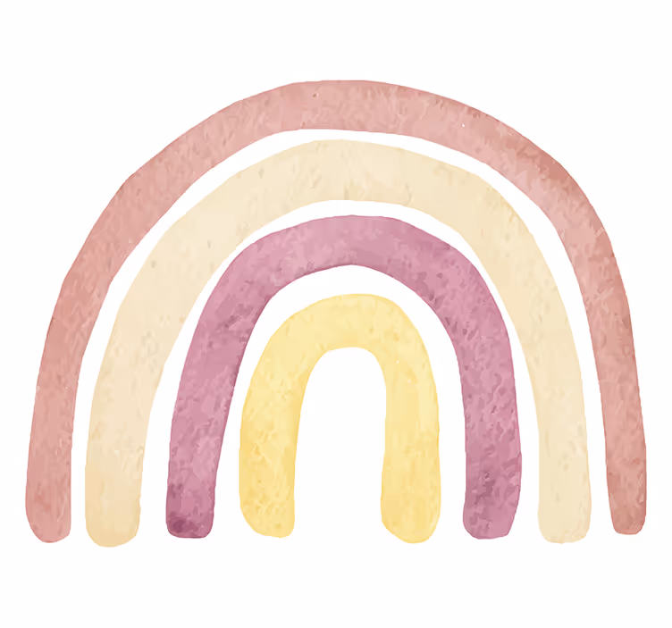 Painted watercolor rainbow kids wall murals - TenStickers
