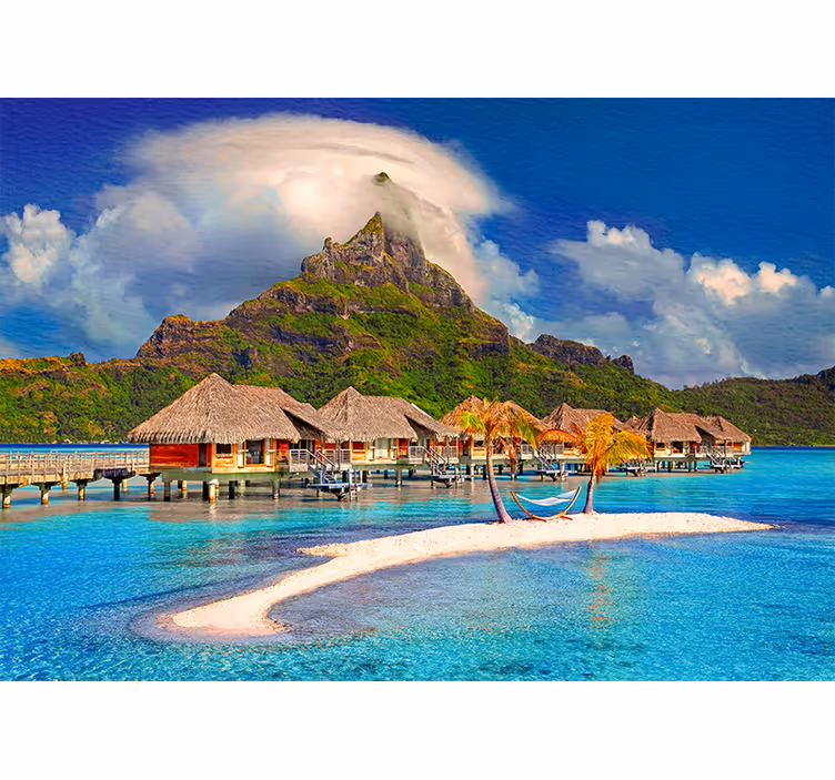 Landscape mural wallpaper tropical island escape - TenStickers