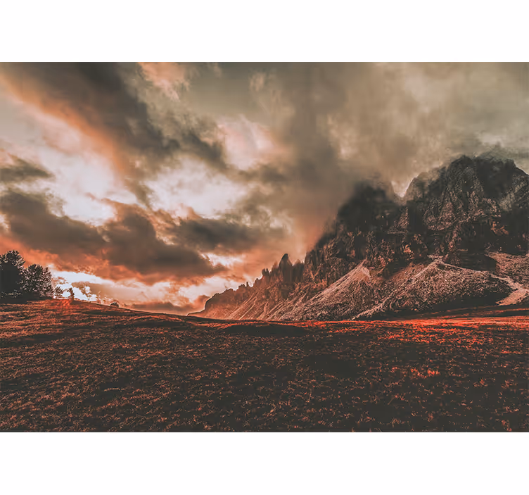Landscape mural wallpaper dramatic mountain scenery - TenStickers