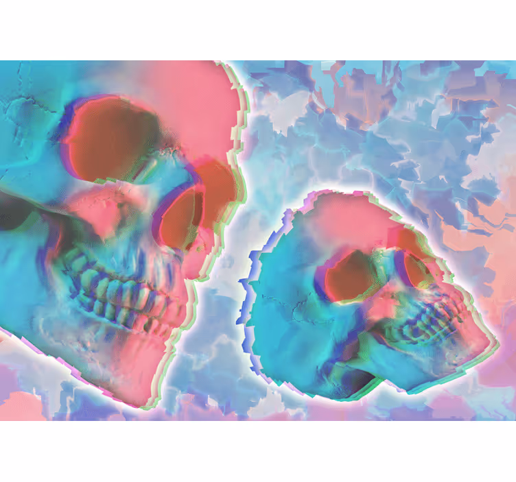 Psychedelic Death Head wall mural - TenStickers