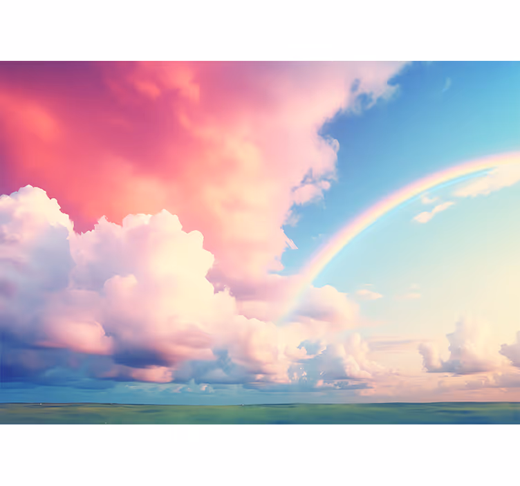 cloudy sky with rainbow Kids wall murals - TenStickers