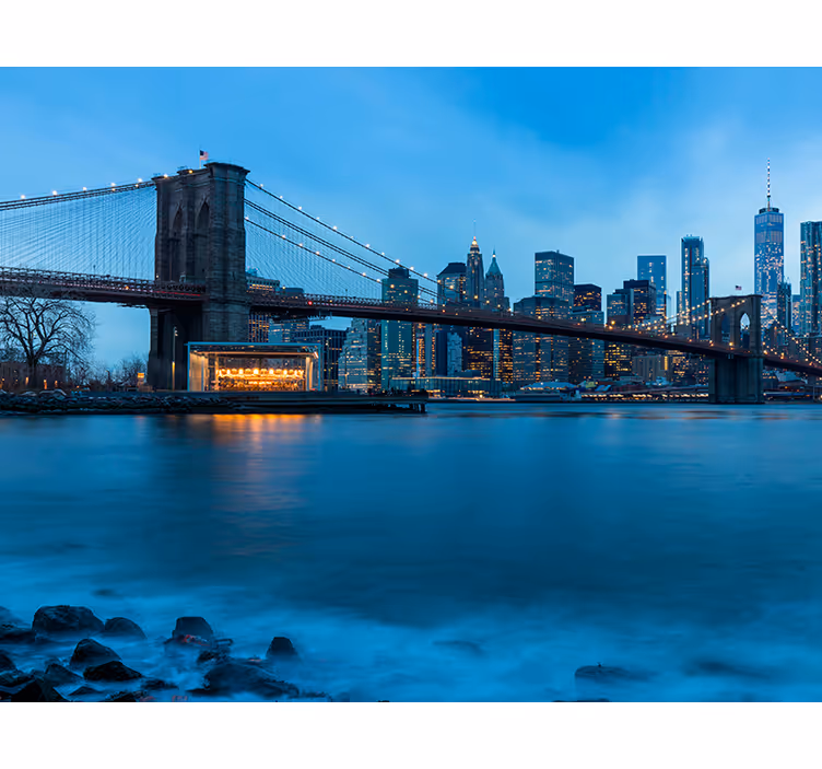 Brooklyn Bridge Nightscape new york wall mural - TenStickers