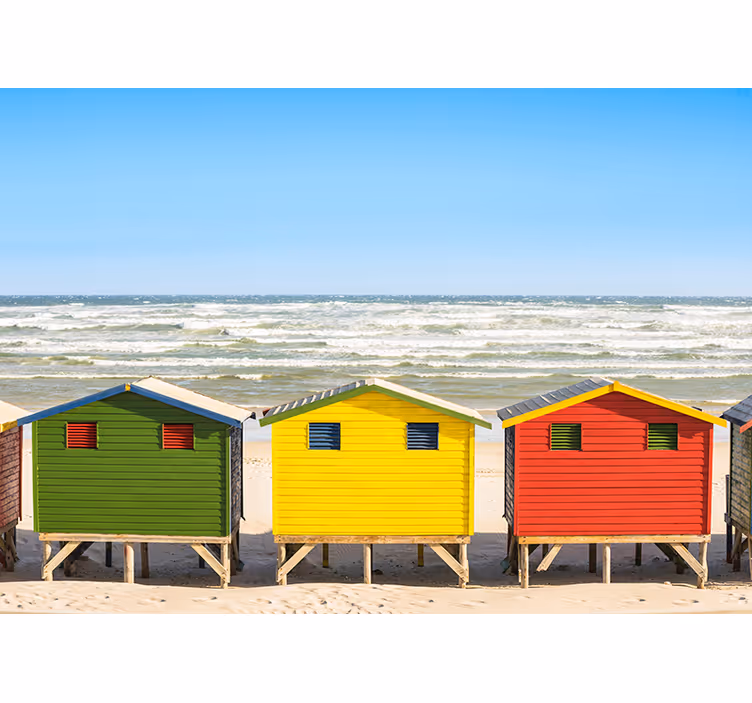 Beach Hut Panorama sea mural - TenStickers