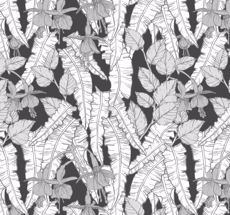Grey rainforest design office mural - TenStickers