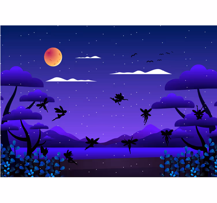 Enchanted Night Sky children wall mural - TenStickers
