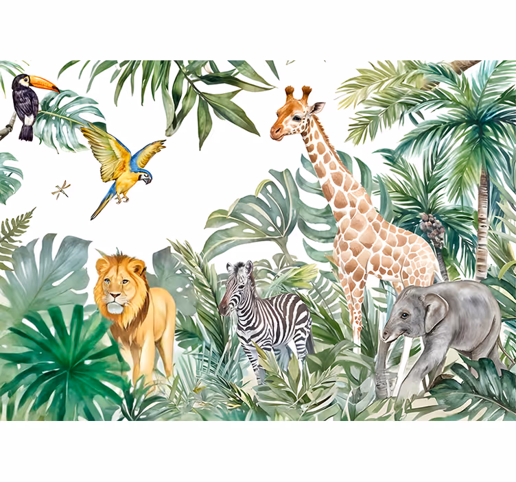 Wildlife wall mural - TenStickers