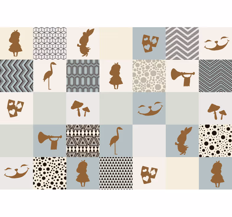 Tale Silhouette Collage children wall mural - TenStickers