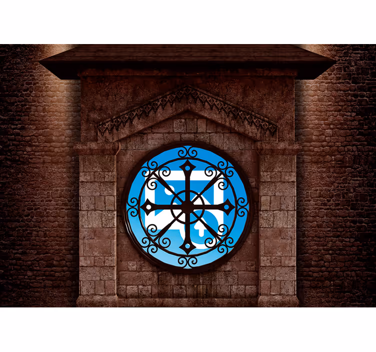 Circular Stone Window 3d wall mural - TenStickers