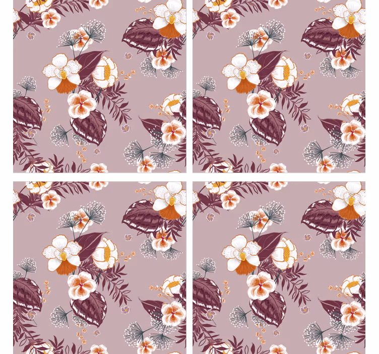 Floral patterned surface coaster - TenStickers