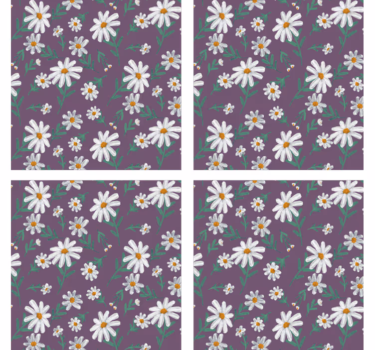 Coaster with purple floral design - TenStickers