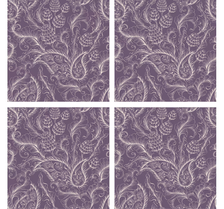 Graceful botanical motif coaster - TenStickers