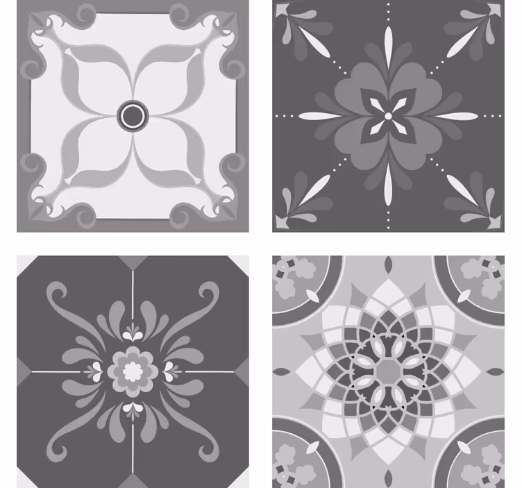 Intricate grey pattern coaster - TenStickers