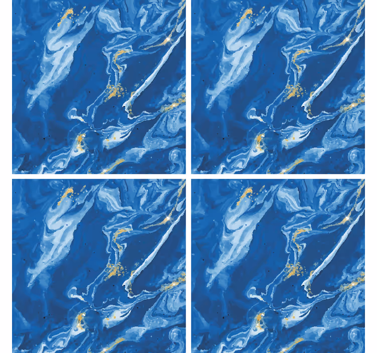 Swirled blue marble coaster - TenStickers