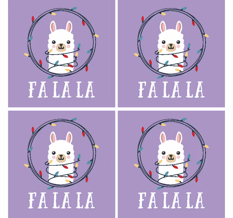 Christmas style alpaca drink coaster - TenStickers