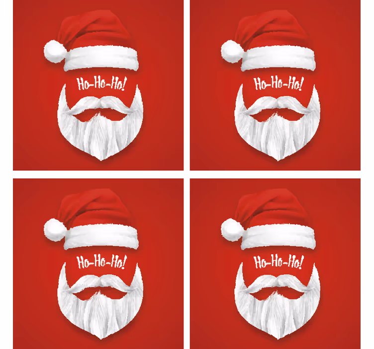 Christmas coasters santa hat design - TenStickers