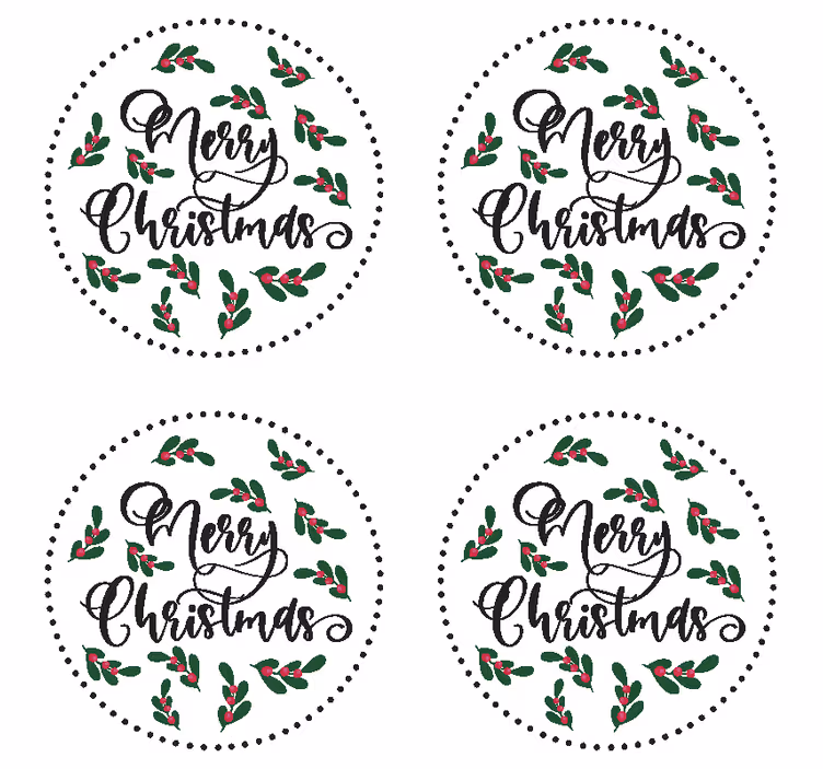 Merry Christmas tree drink coaster - TenStickers