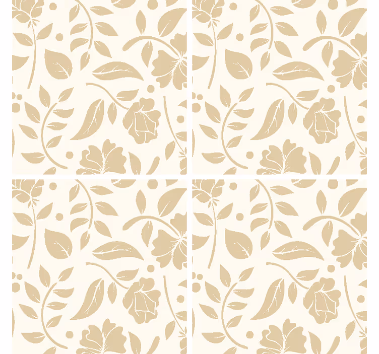 Ornamental flowers vintage drink coaster - TenStickers