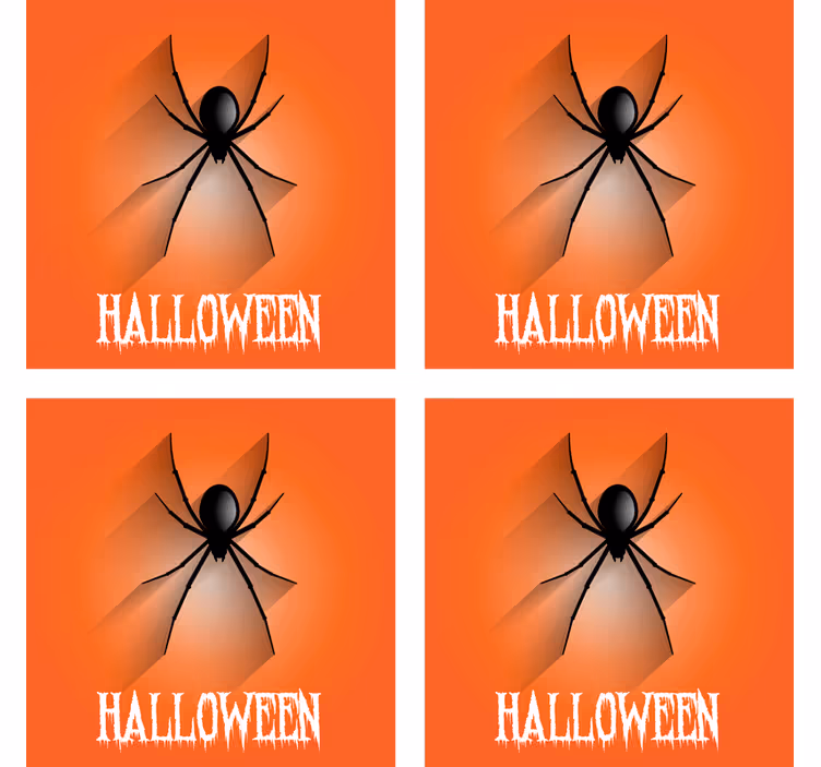 Halloween coasters with spooky spider design - TenStickers