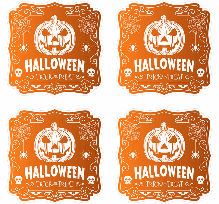 Halloween coasters with pumpkin halloween design - TenStickers