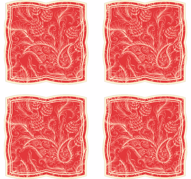 Ornate floral pattern coaster - TenStickers