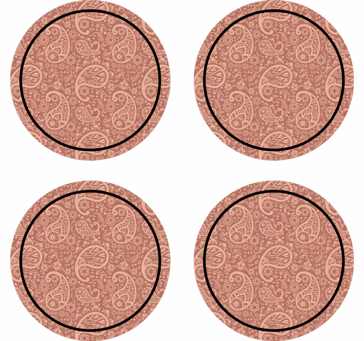 Paisley floral pattern coaster - TenStickers