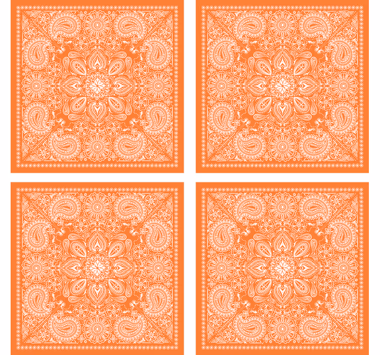 Detailed paisley motif coaster - TenStickers