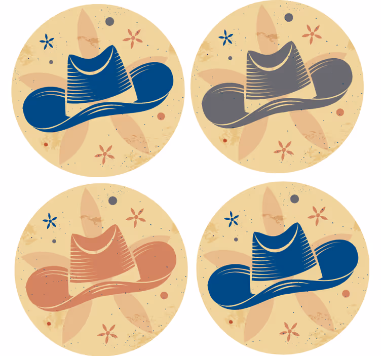 Geek coasters with stylish hat design - TenStickers
