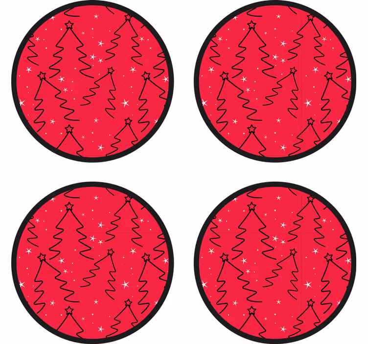 Christmas coasters with festive tree design - TenStickers