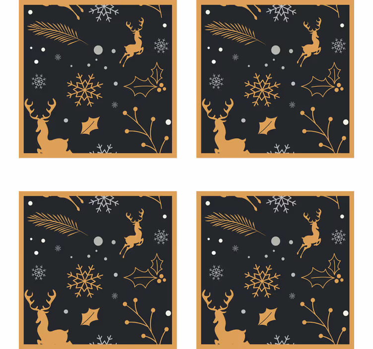 Merry Christmas composition drink coaster - TenStickers