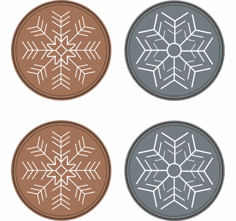 Christmas coasters snowflake design set - TenStickers