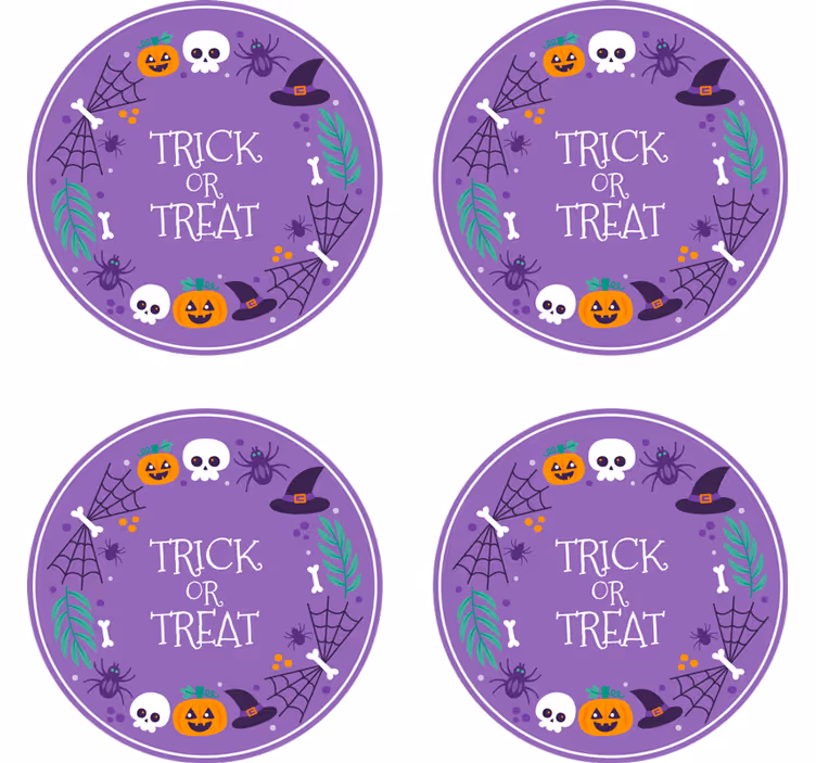 Halloween coasters with spooky themed designs - TenStickers