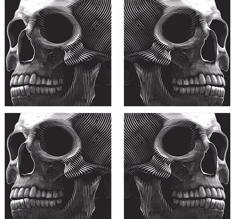 Geek coasters with artistic skull design - TenStickers