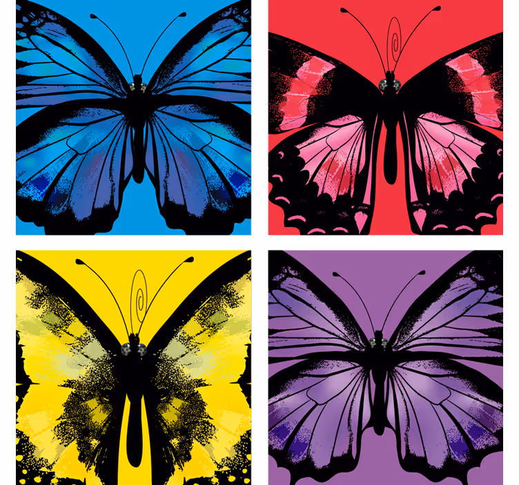 Beautiful and Colorful butterfly coaster - TenStickers