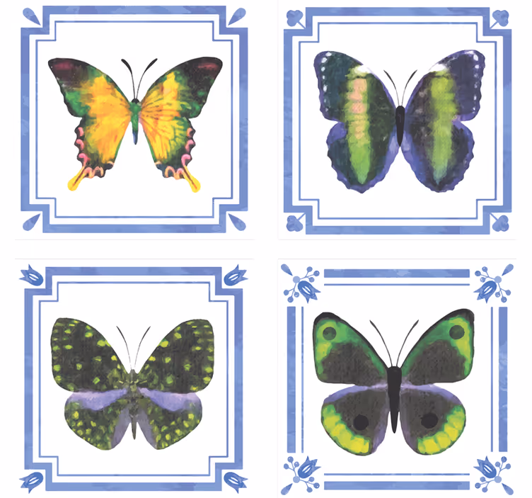 Colorful butterfly coaster - TenStickers