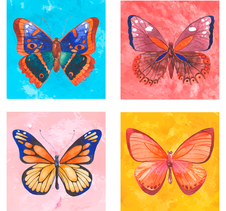 Geek coasters colorful butterfly art print - TenStickers