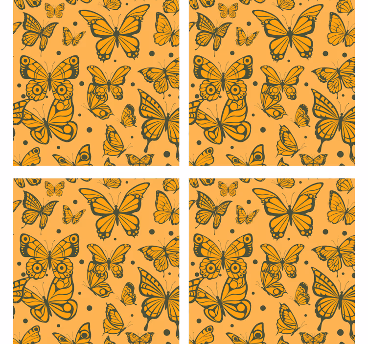 Trendy butterflies pattern butterfly coaster - TenStickers
