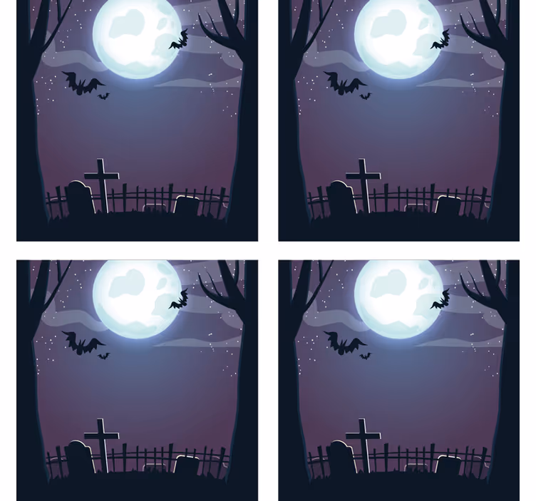 Halloween coasters spooky night scene coasters - TenStickers