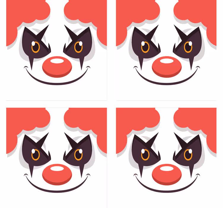 bad clown drawing halloween coaster - TenStickers