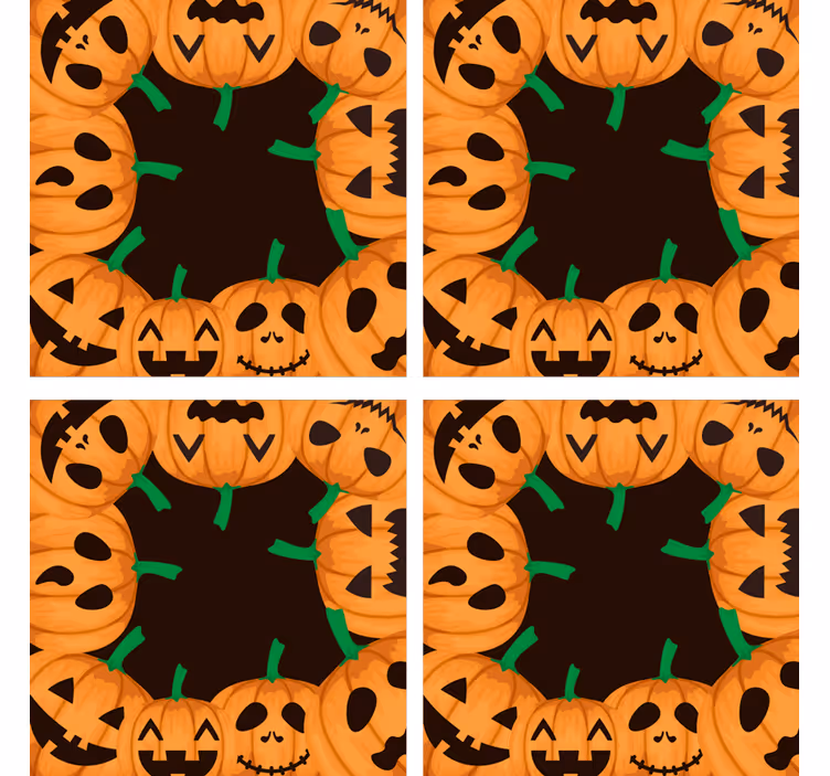 Halloween coasters with smiling pumpkin faces - TenStickers