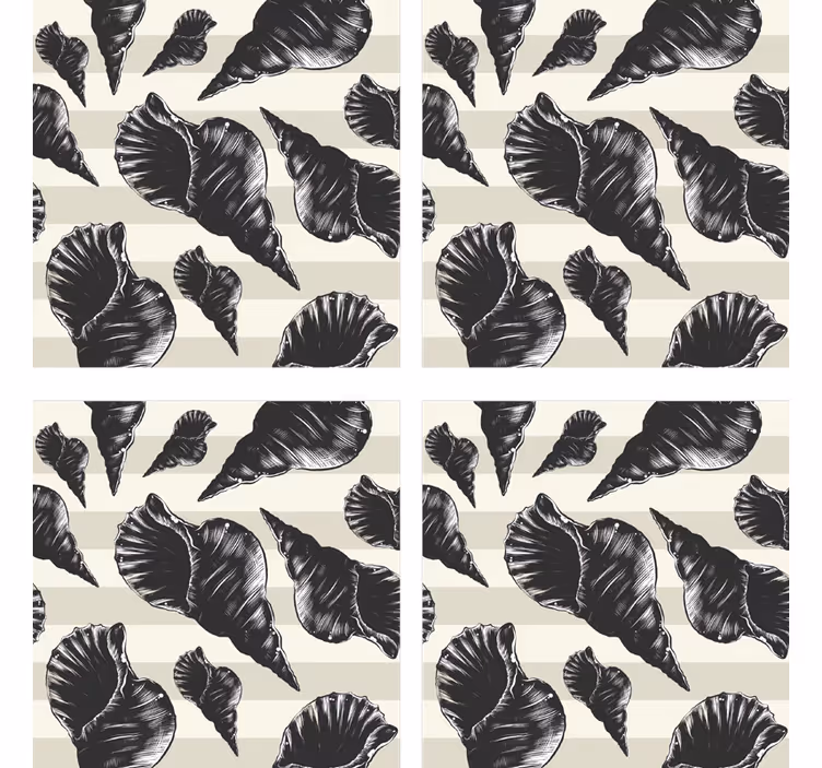 Coaster with elegant shell designs - TenStickers