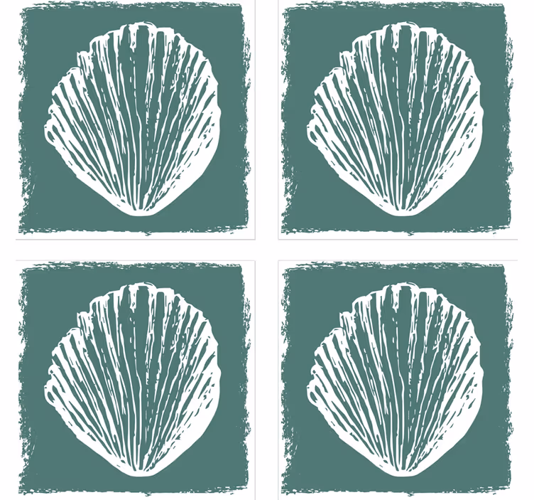Shell print pattern coaster - TenStickers