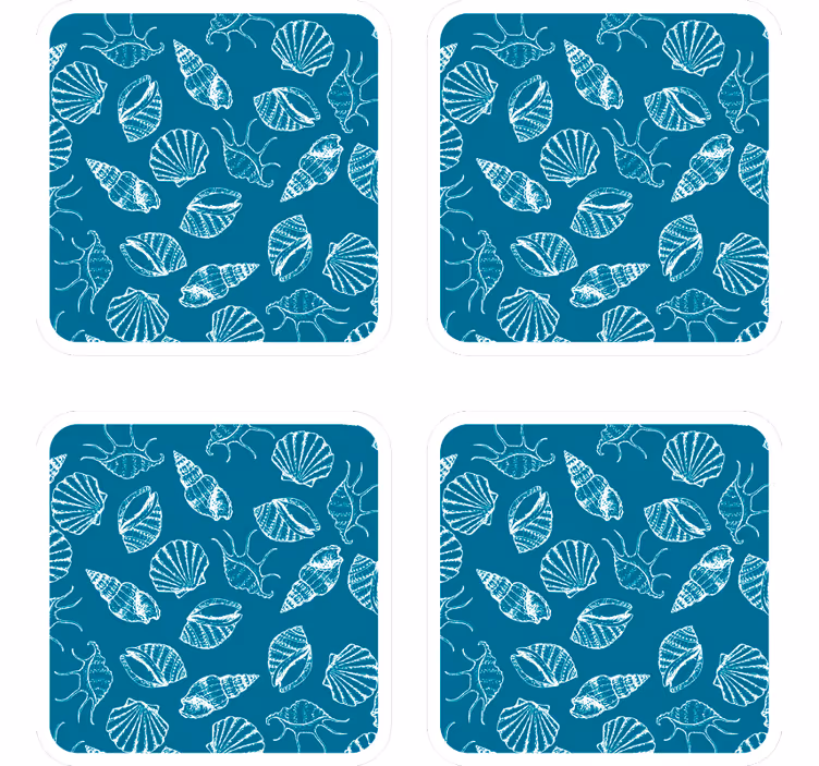 Coaster with shell patterns background - TenStickers