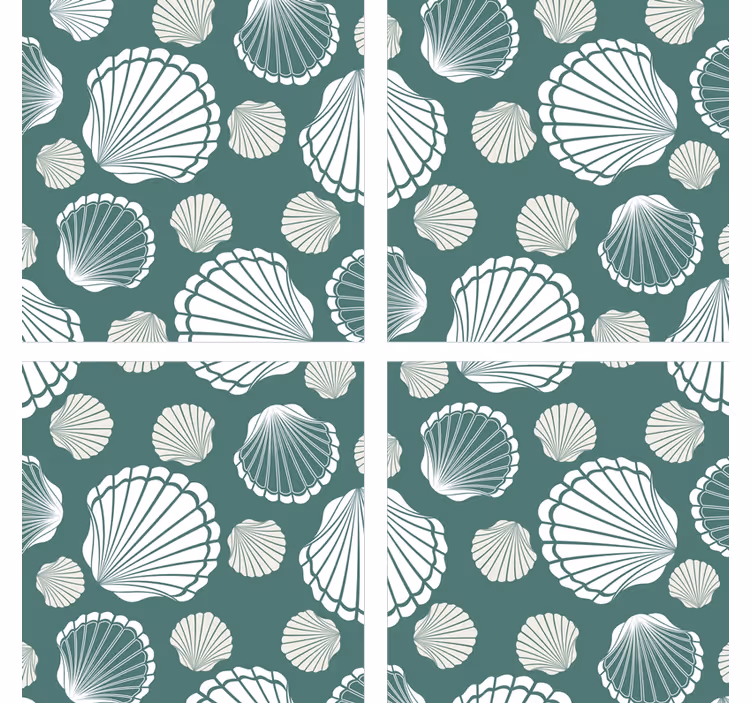 Coaster with seashell pattern overlay - TenStickers