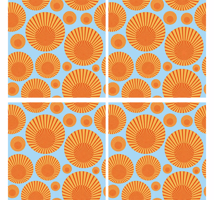 Coaster with radiant circular patterns - TenStickers